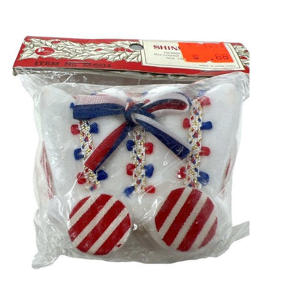 Vintage Shiny Brite Train Car Flocked Ornaments New In Package Made In Hong Kong - Picture 3 of 6